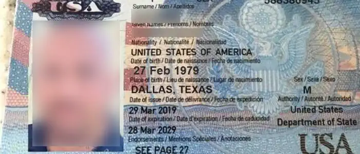 Gwfälschter Pass der von einem Romancescammer benutzt wurde.